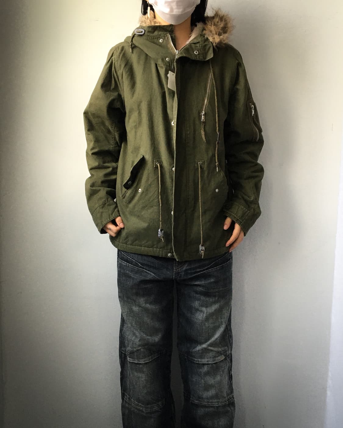 Fake fur hood filed jacket 상품이미지9