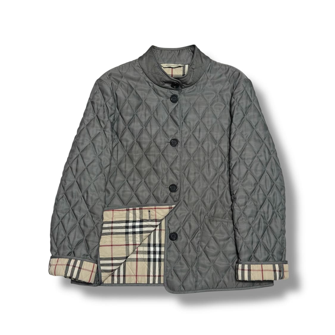 Burberry 런던 정품 여성용 차콜그레이 다이아몬드 퀼팅 자켓 상품이미지1