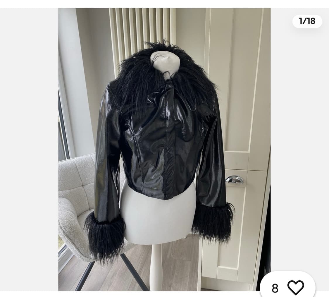 디바이디드에이치앤앰 가죽 퍼 자켓 xs 갸루 y2k h&m 상품이미지1