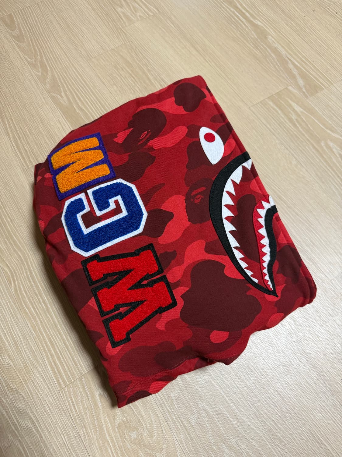 베이프 레드 카모 샤크 후드 집업 2XL 상품이미지2