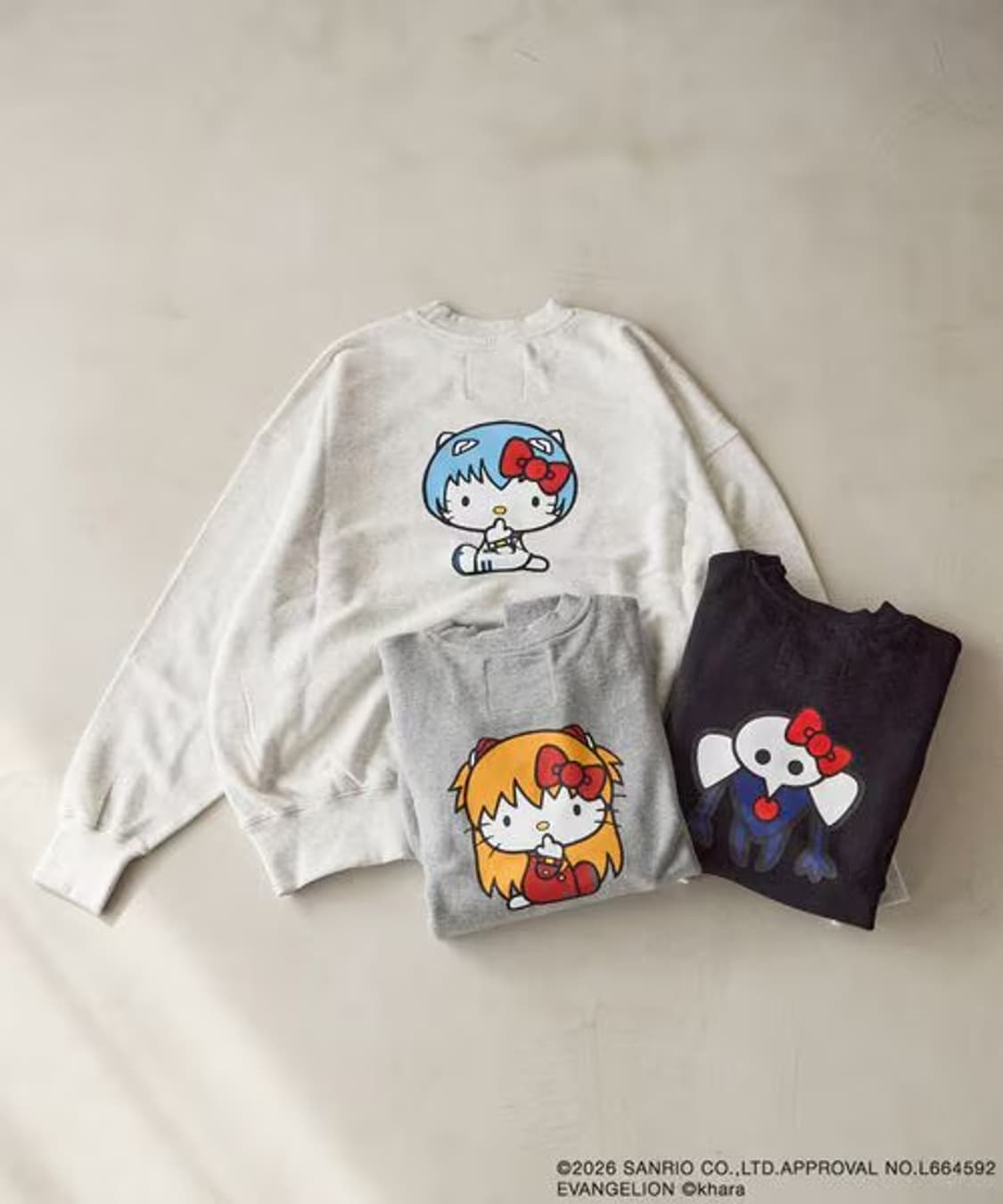에반게리온 키티 콜라보 맨투맨 레이 아스카 사도 상품이미지1