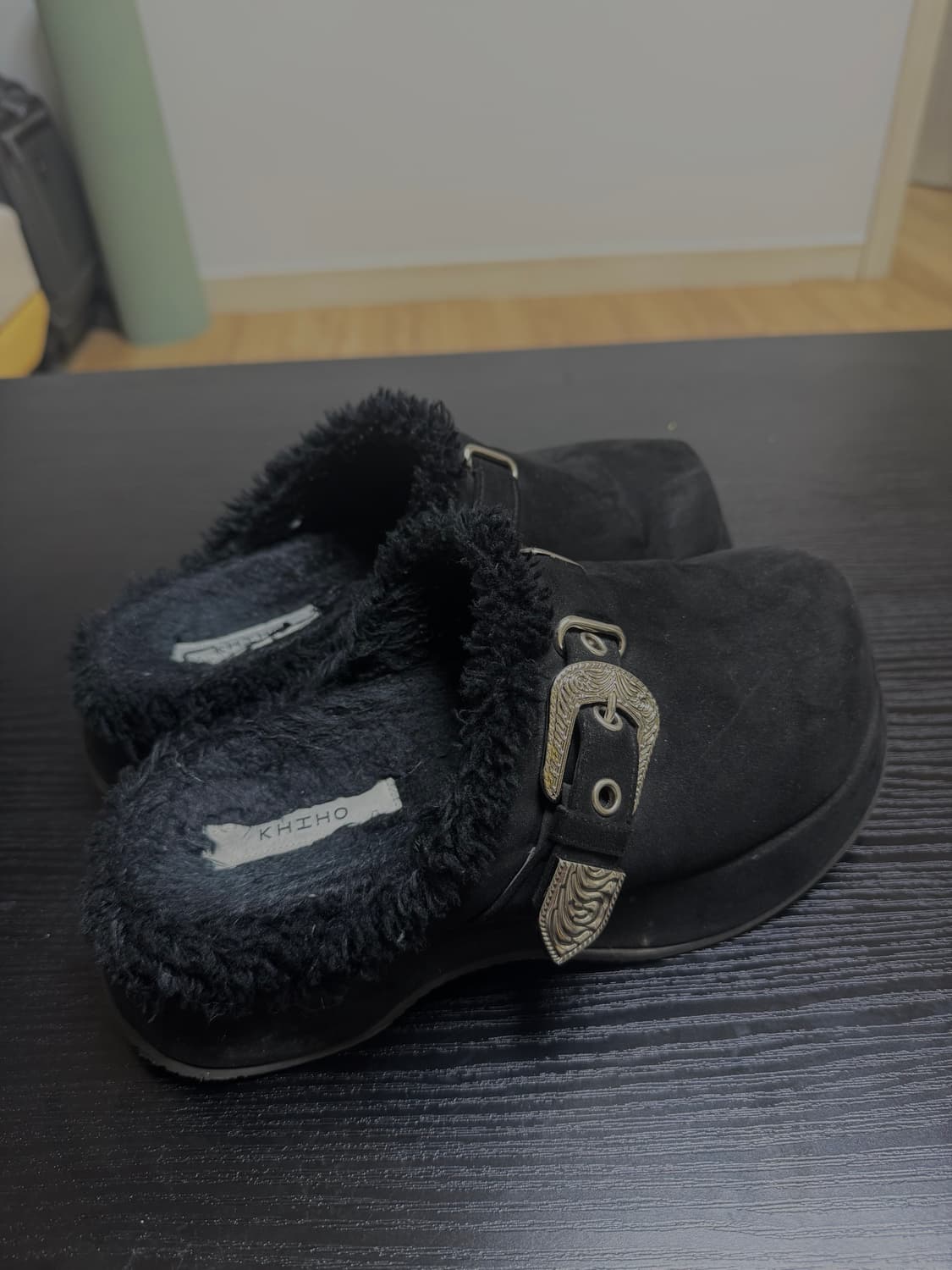 Khiho 기호 플랫폼 털 뮬 슬리퍼 245 상품이미지2