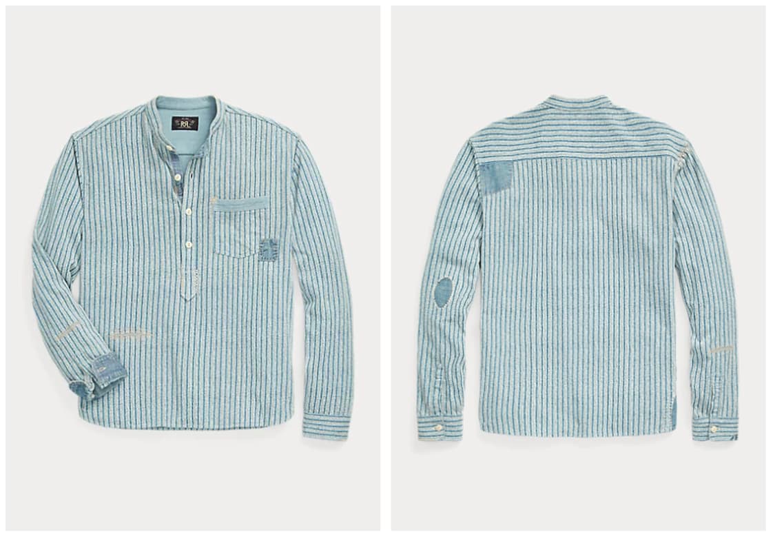 RRL 리페어 리넨 코튼 팝오버 셔츠 XL 상품이미지9