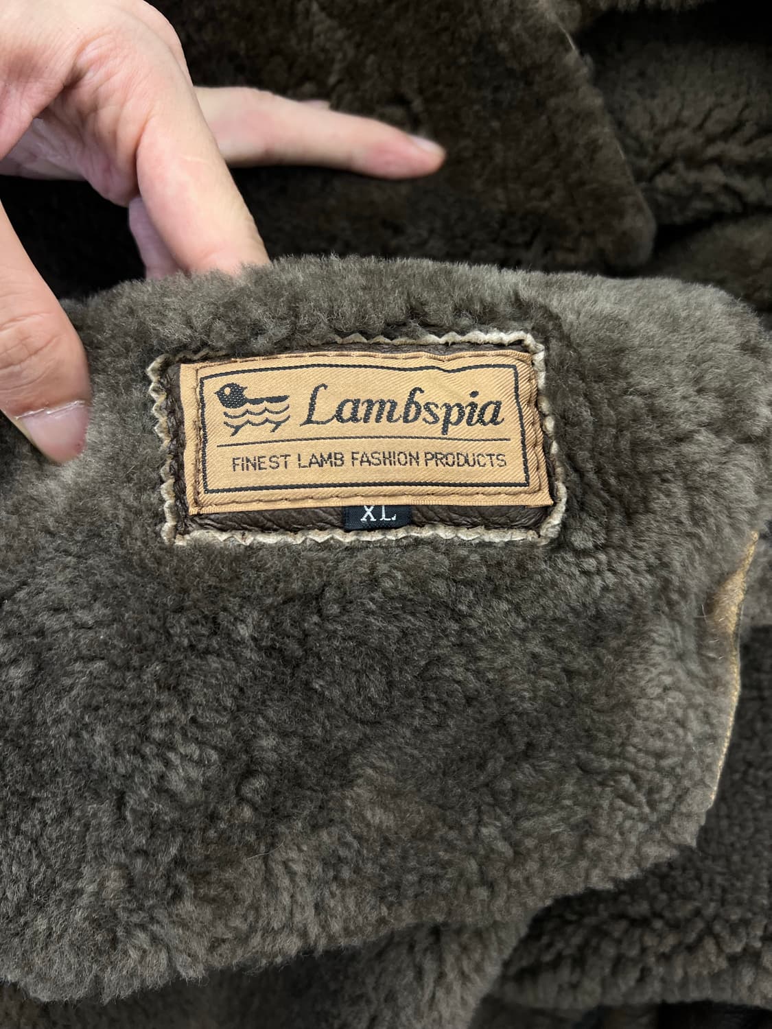 lambspia 브라운 리얼 무톤 B-7 자켓 상품이미지6