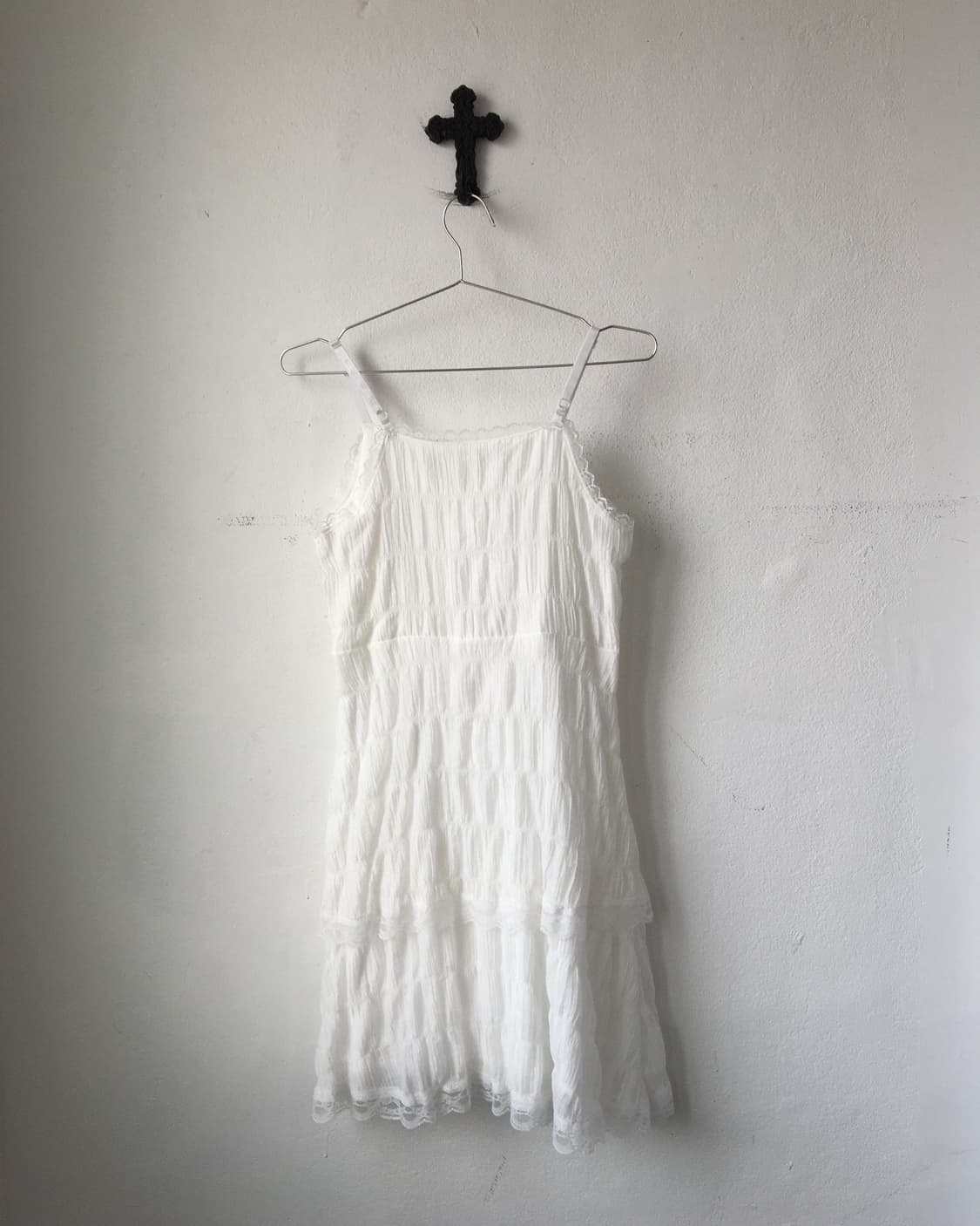 Lace trimming shirring onepiece 상품이미지2
