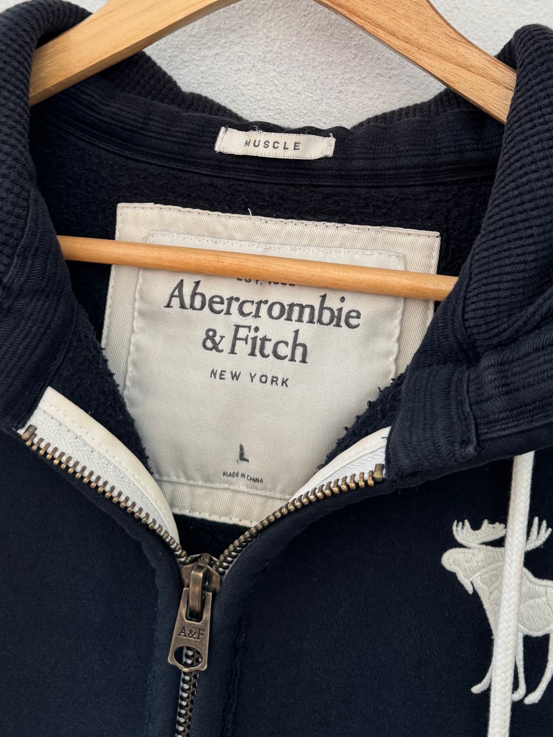 아베크롬비 순록 후드집업 블랙 상품이미지5