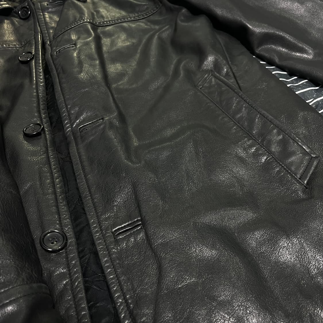 올드갭 레더 카코트 M블랙 상품이미지4