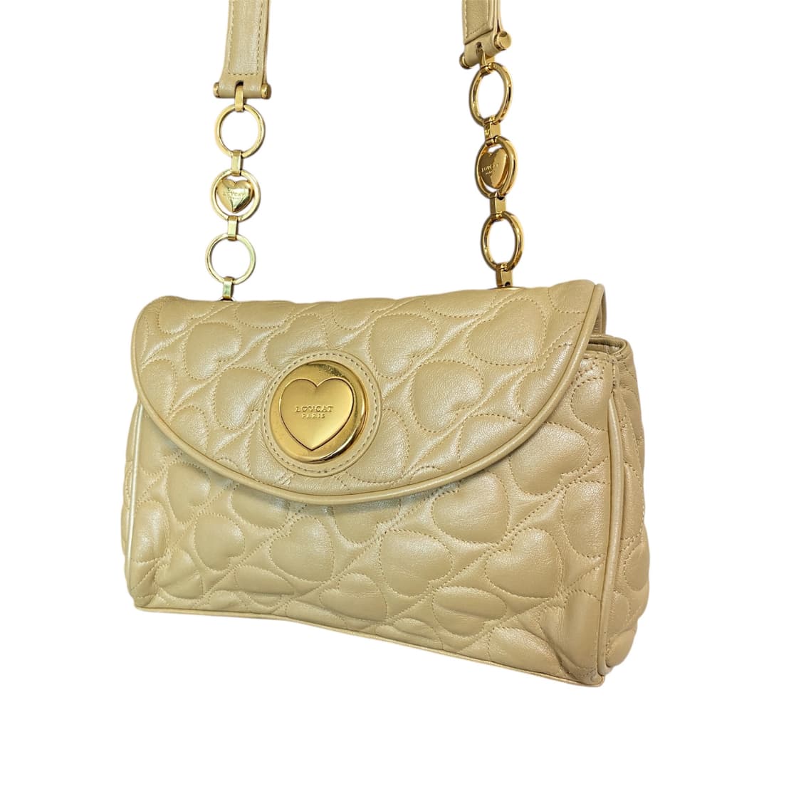 러브캣 하트 퀄팅 골드 미니 크로스백 상품이미지2