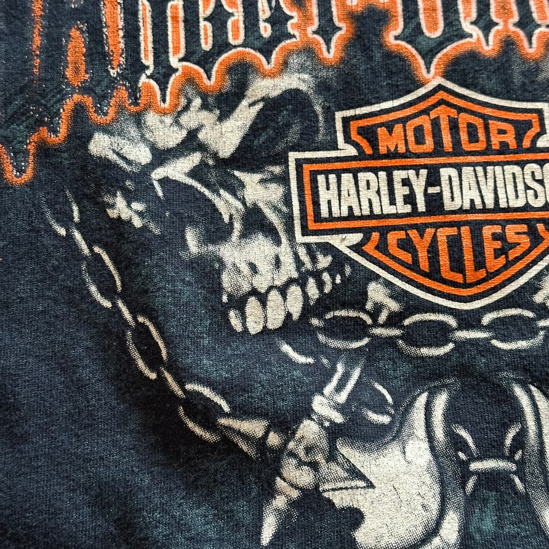 00s Harley-Davidson Skull & Axe - 2XL 상품이미지6
