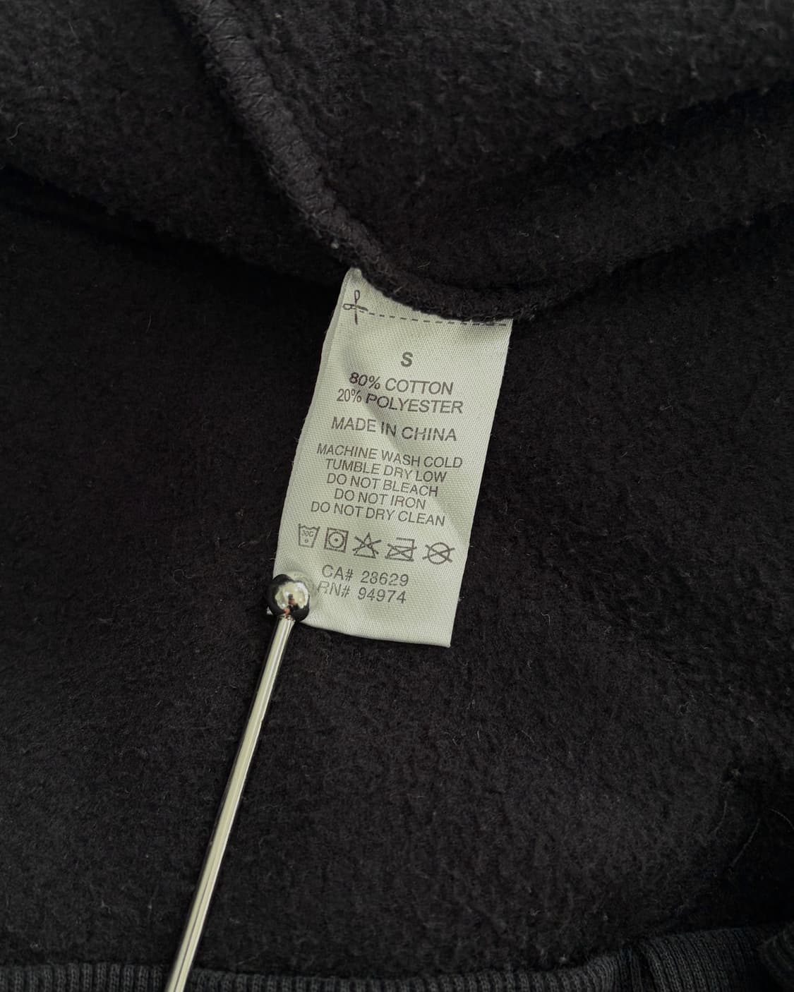 [S]스투시 베이직 기모 후드 집업 black 상품이미지8