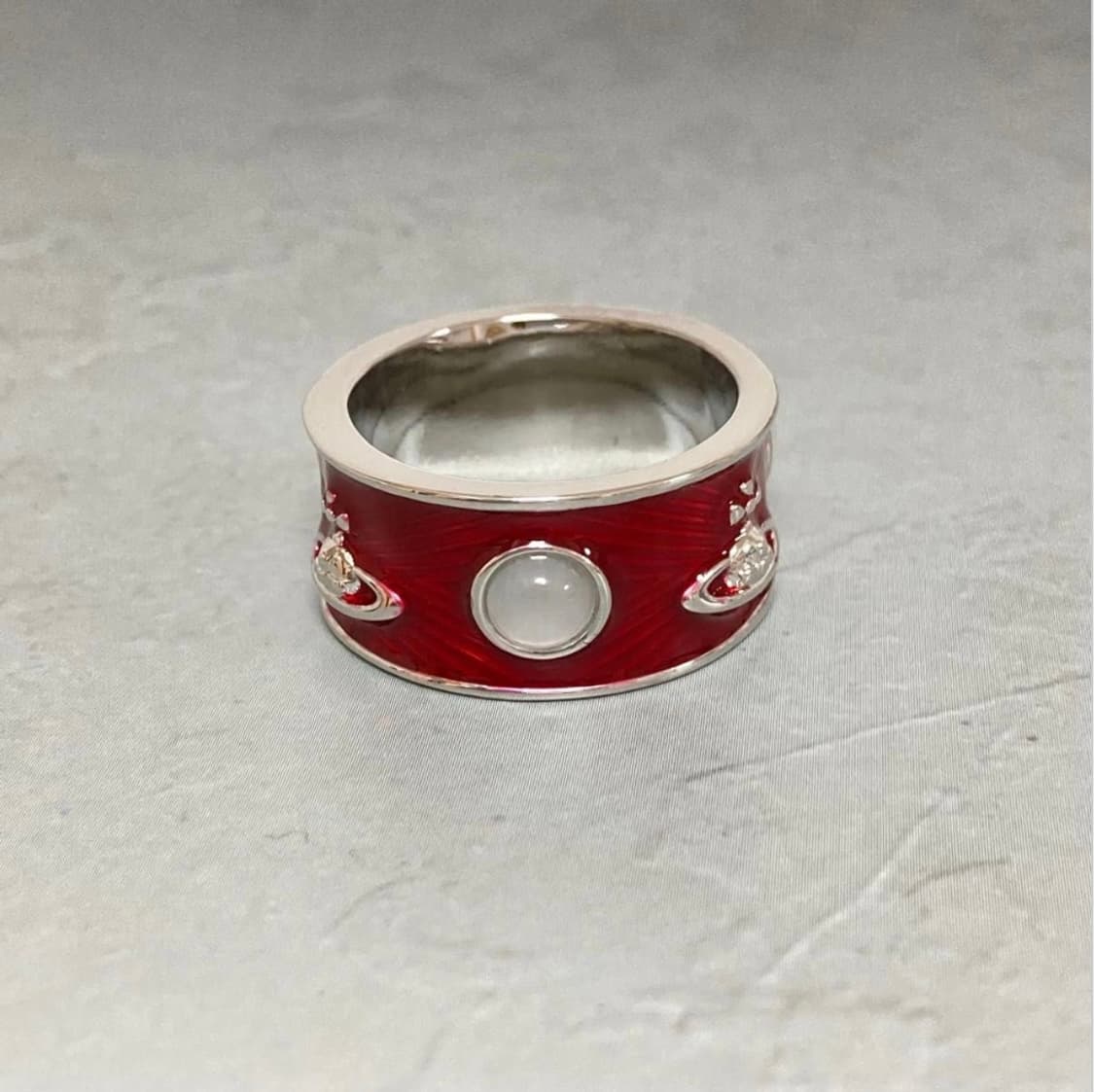 비비안웨스트우드 아카이브 레드 원석 orb링 반지 상품이미지2