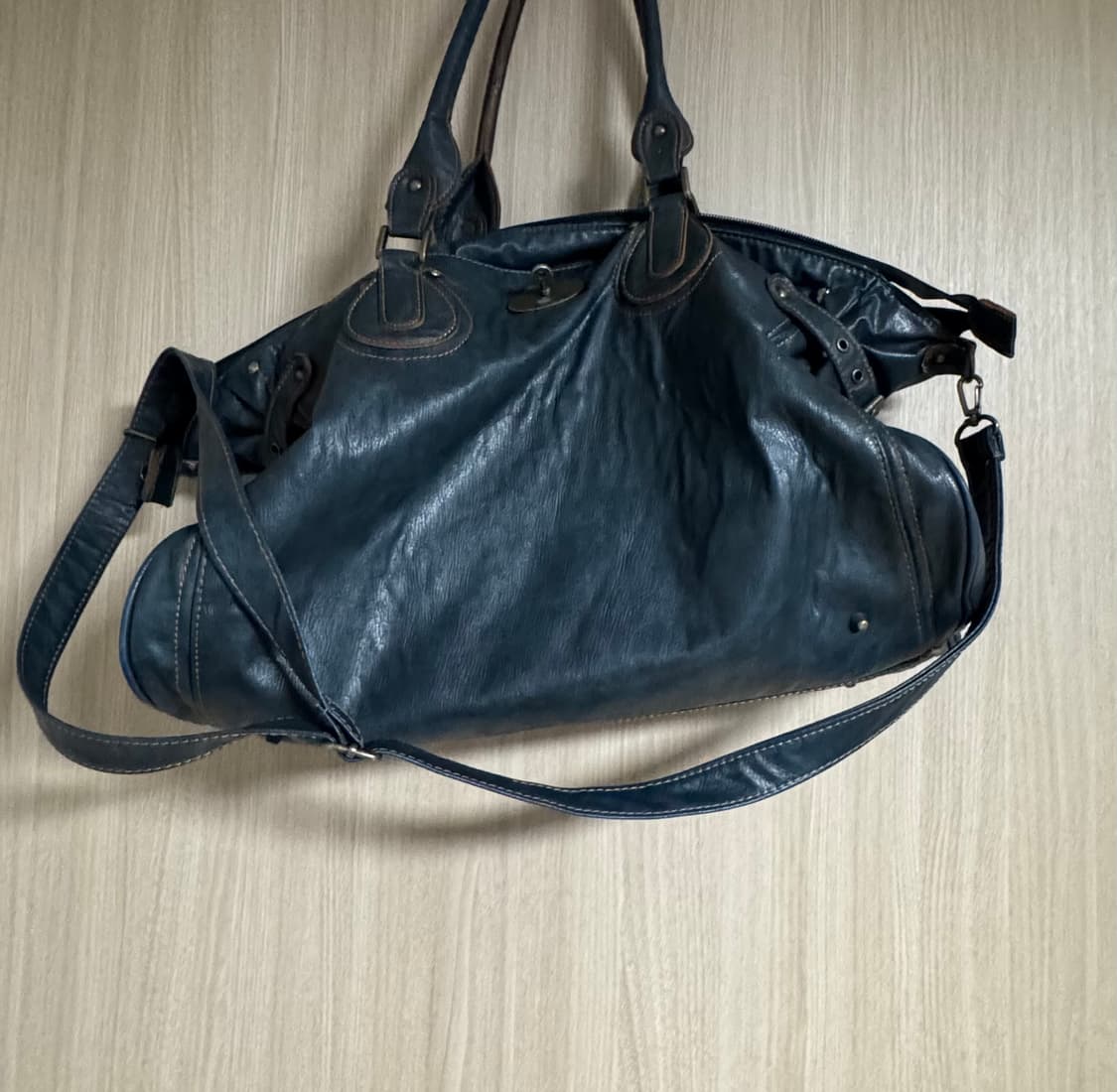 "Unknown" 0O's Dark Blue Leather Bag 상품이미지6