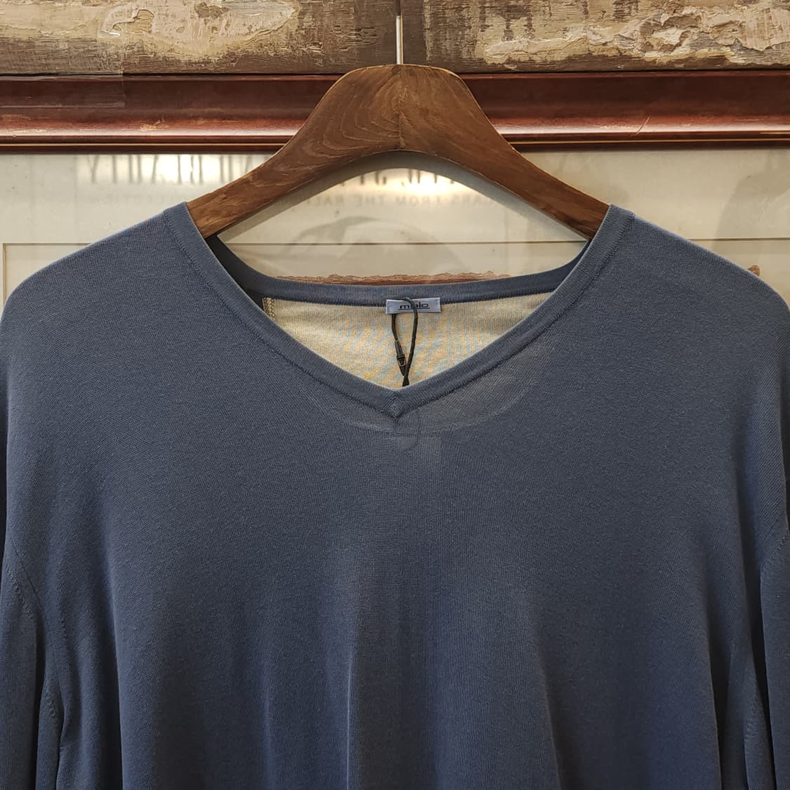 malo 말로 스트레치 코튼 롱 슬리브 브이넥 티셔츠 50 상품이미지3