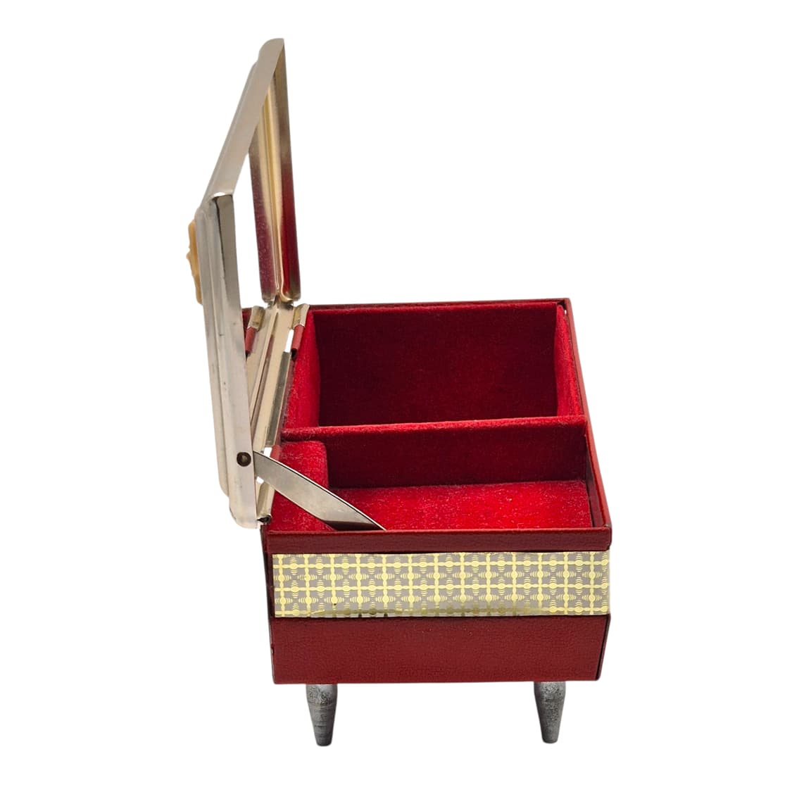 70s 실버 레더 로즈 카메오 오르골 보석함 상품이미지4