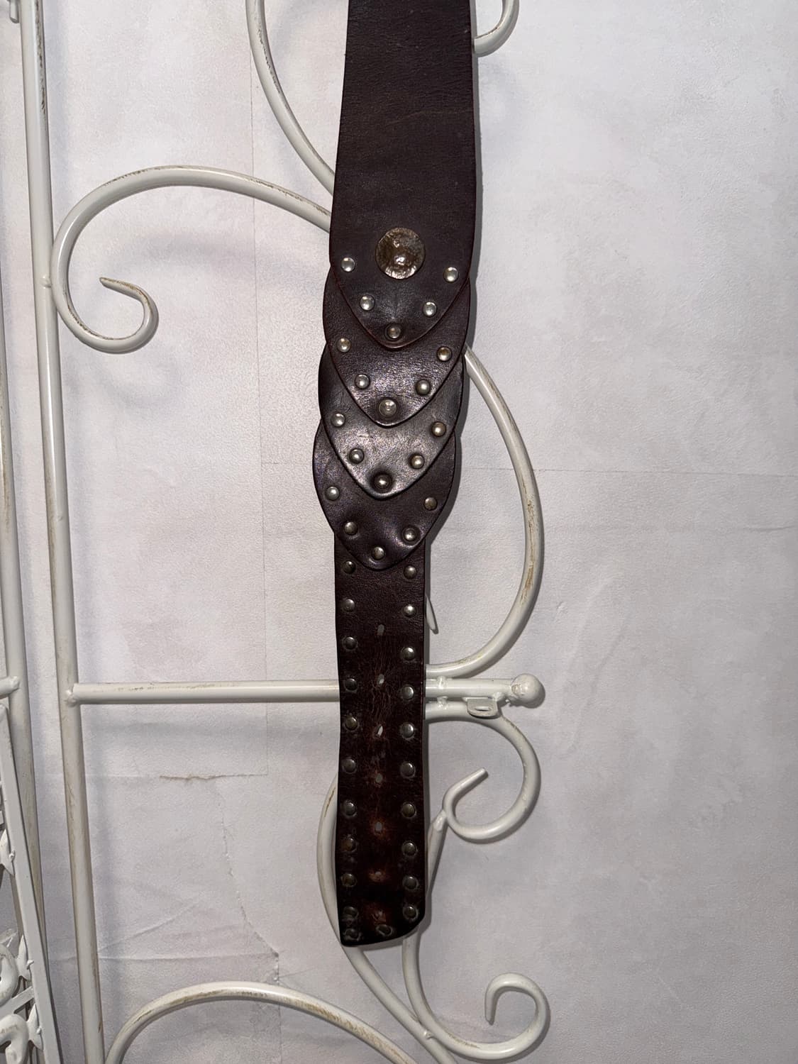 Dark brown bold flower buckle belt  상품이미지6