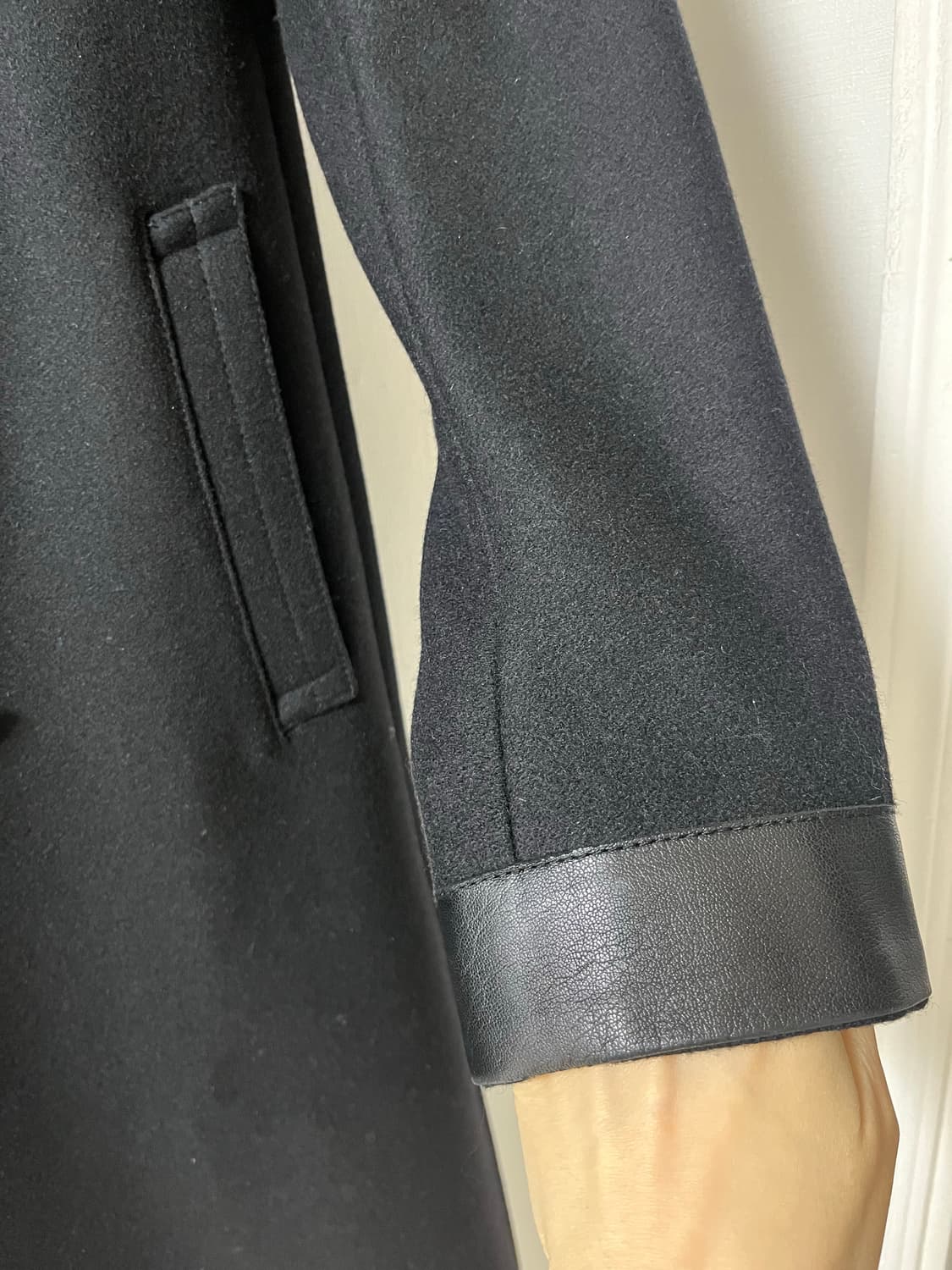 올세인츠 울 롱코트 더블 블랙 100 상품이미지2