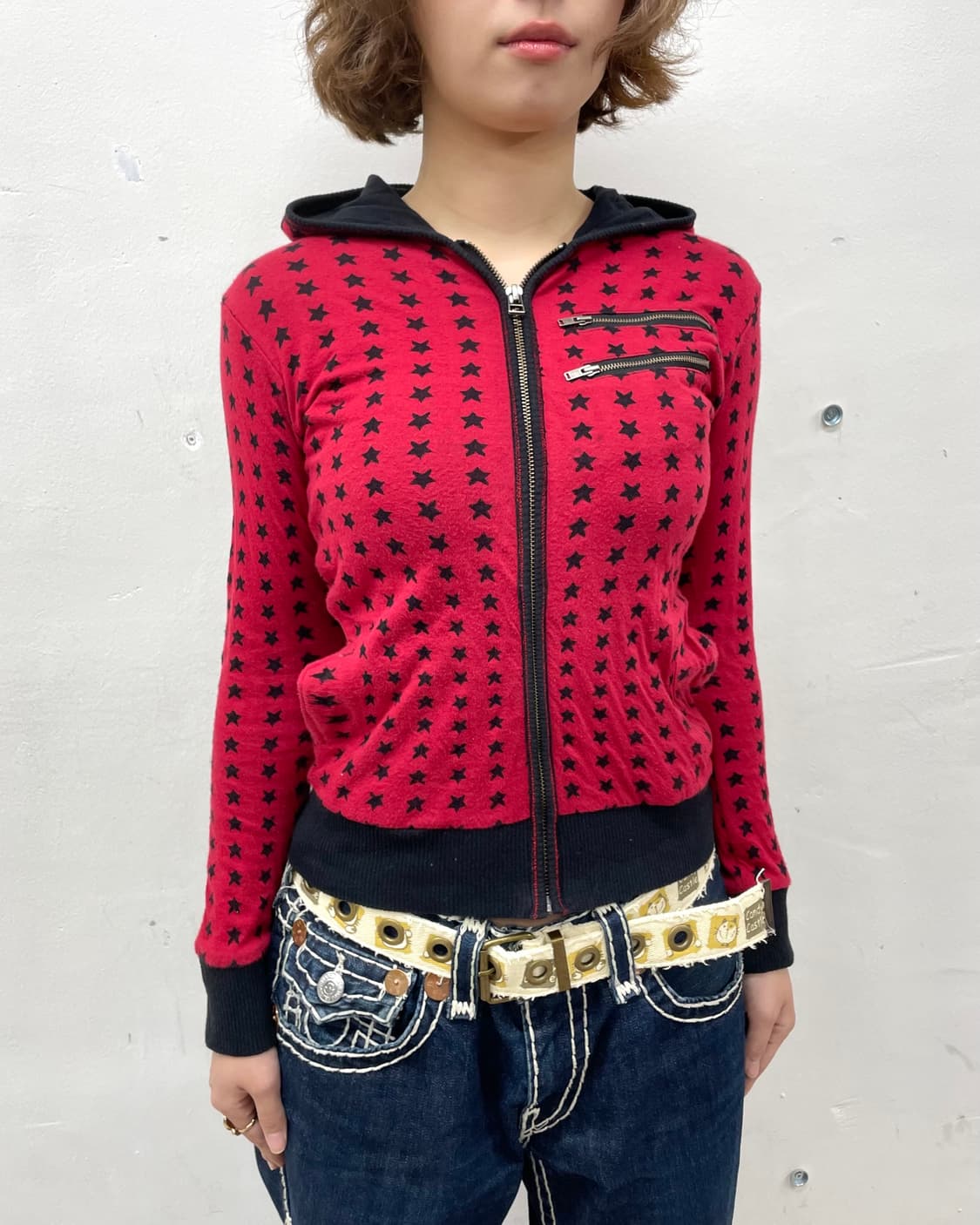 Black Star Red Hooded Zip-Up 상품이미지4