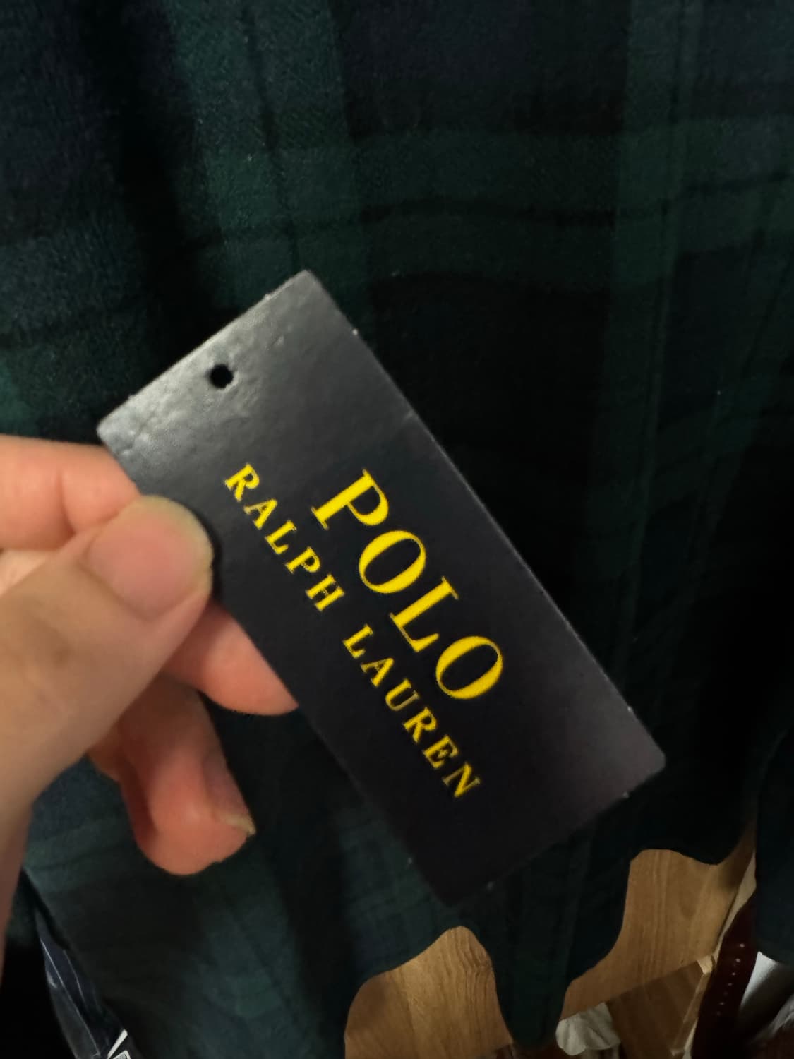 폴로 랄프로렌 타탄체크 반집업 새상품 L 상품이미지5