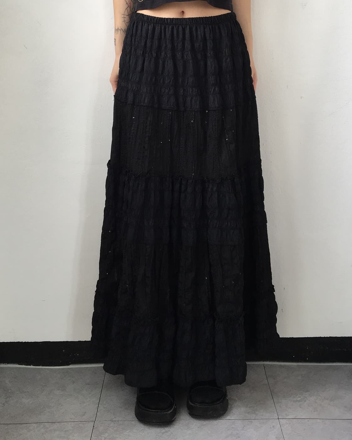 Pleats layer long skirt 상품이미지5