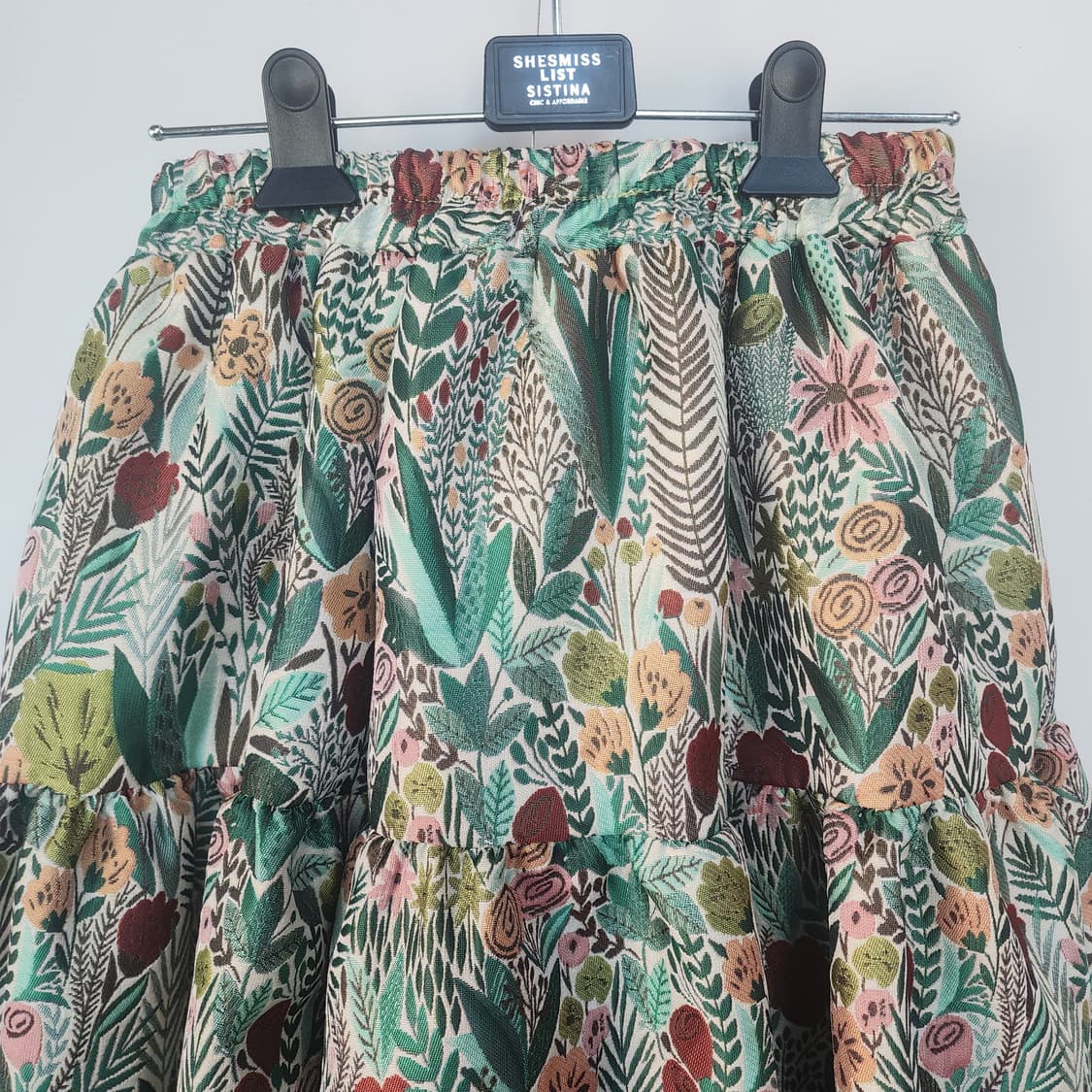 쟈가드롱sk 플라워 패턴 캉캉 롱 스커트 상품이미지3