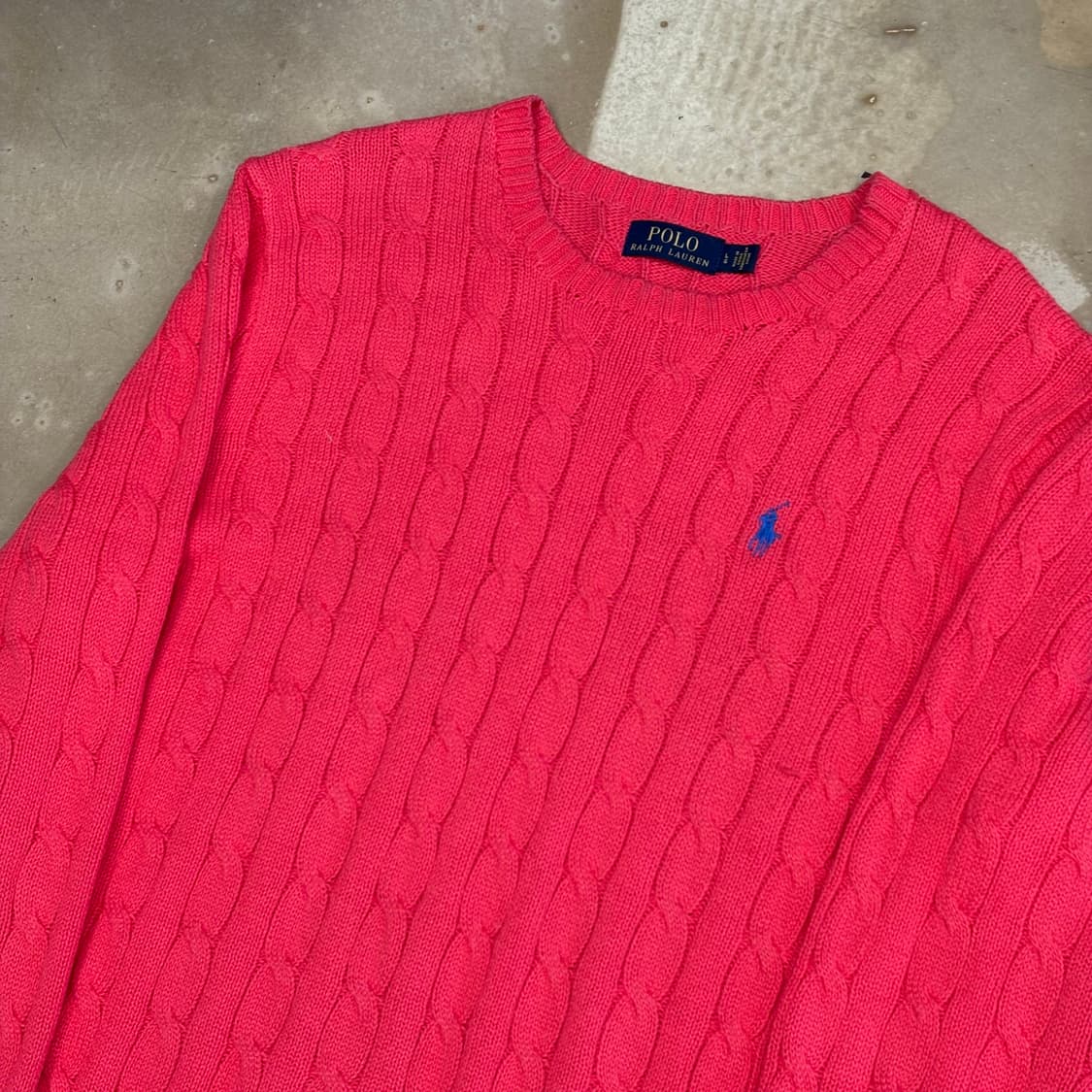 L 폴로랄프로렌 핑크 케이블 니트 상품이미지1