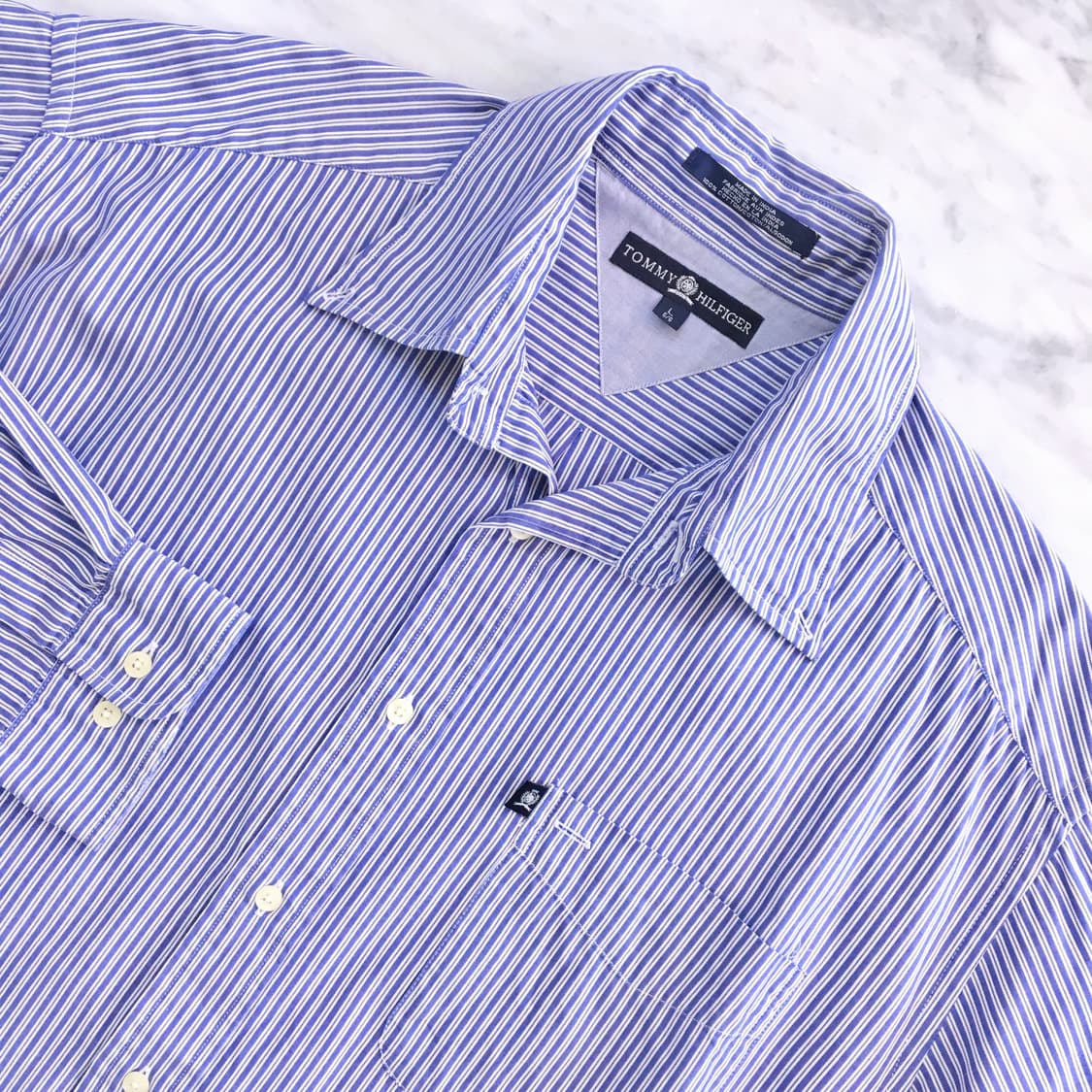 블루 스트라이프 셔츠 남자 110 사이즈 상품이미지2