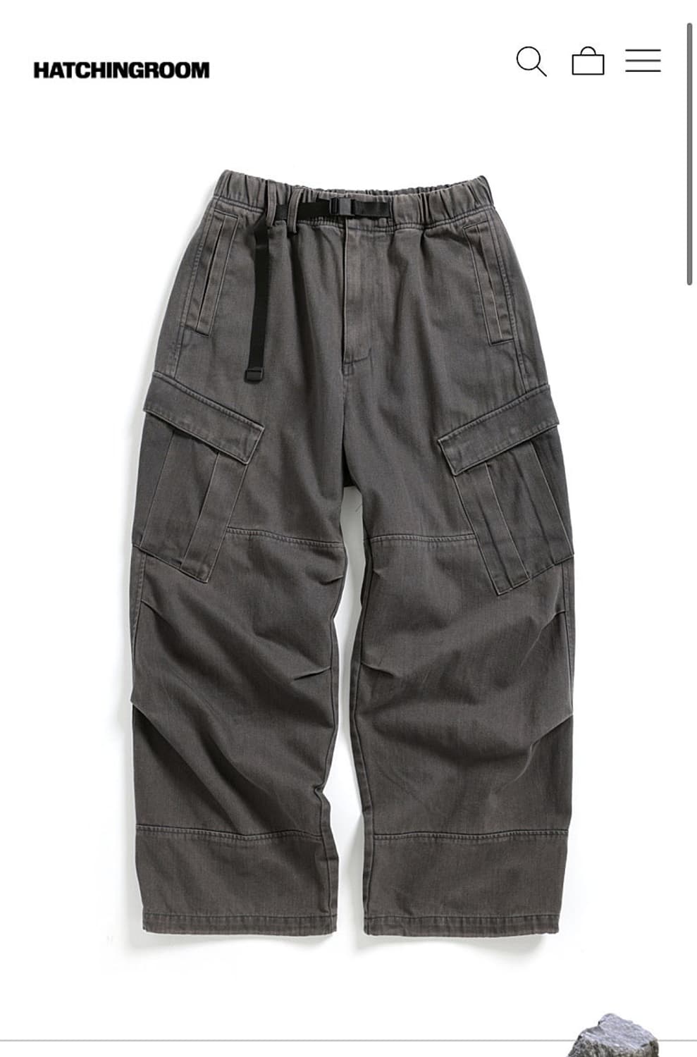 해칭룸 밀팬츠 워시드 차콜 상품이미지1