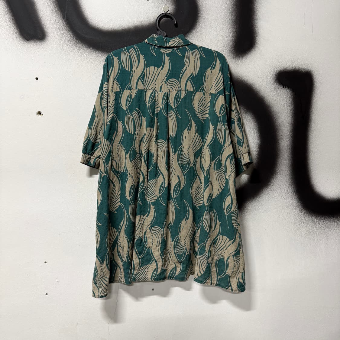 VTG 빈티지 언발란스 에스닉 풀 패턴 롱 셔츠 상품이미지2