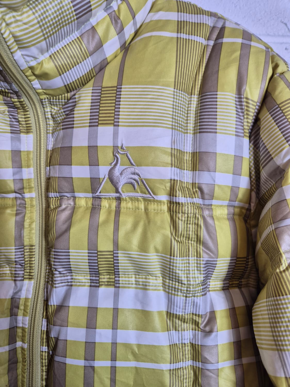 95)르꼬끄 옐로우 체크  덕다운 패딩 점퍼 상품이미지5