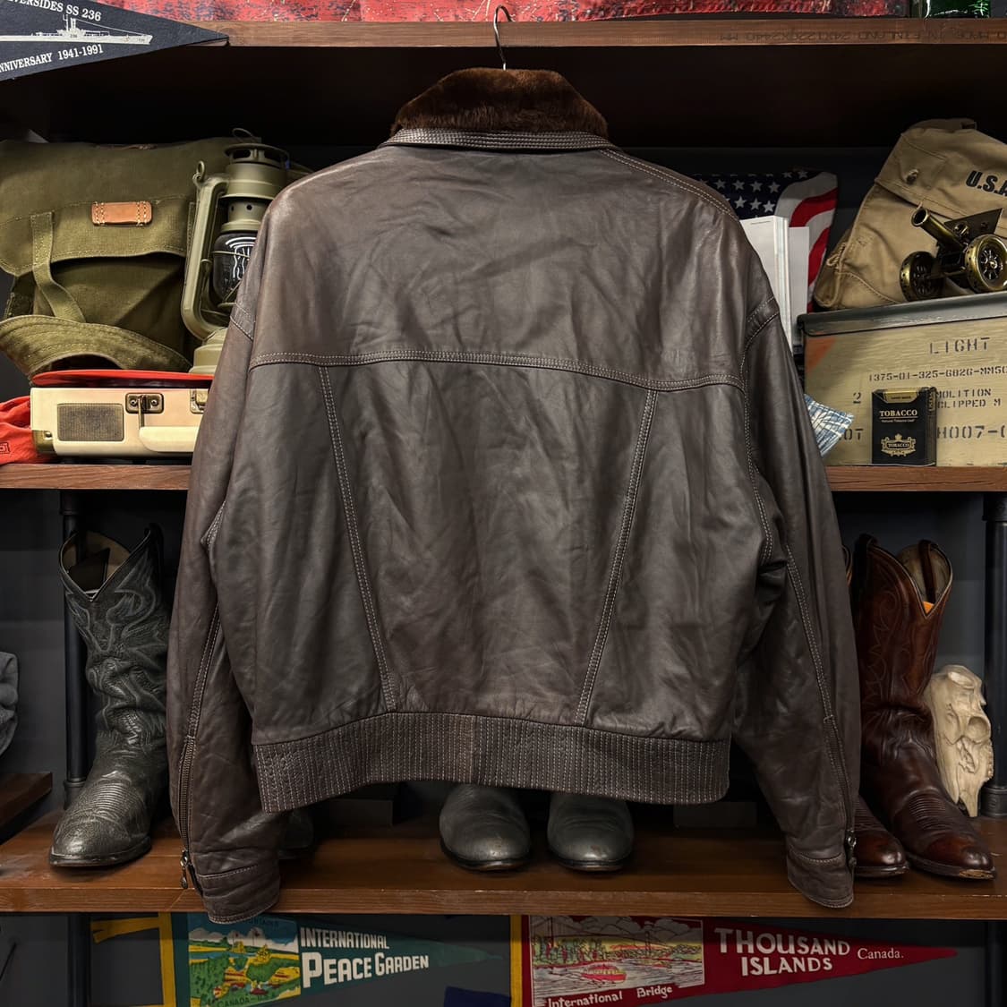 90s 베르사체 빈티지V2 패디드 카프스킨 스티치 레더자켓 N176 상품이미지2