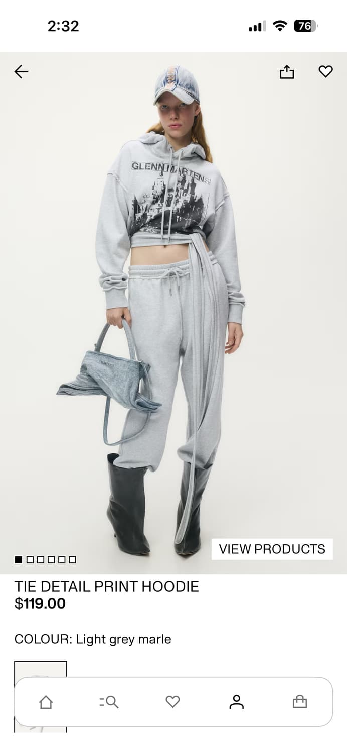 [XL]H&M 글렌 마틴스 프린트 디테일 타이 후드  상품이미지3