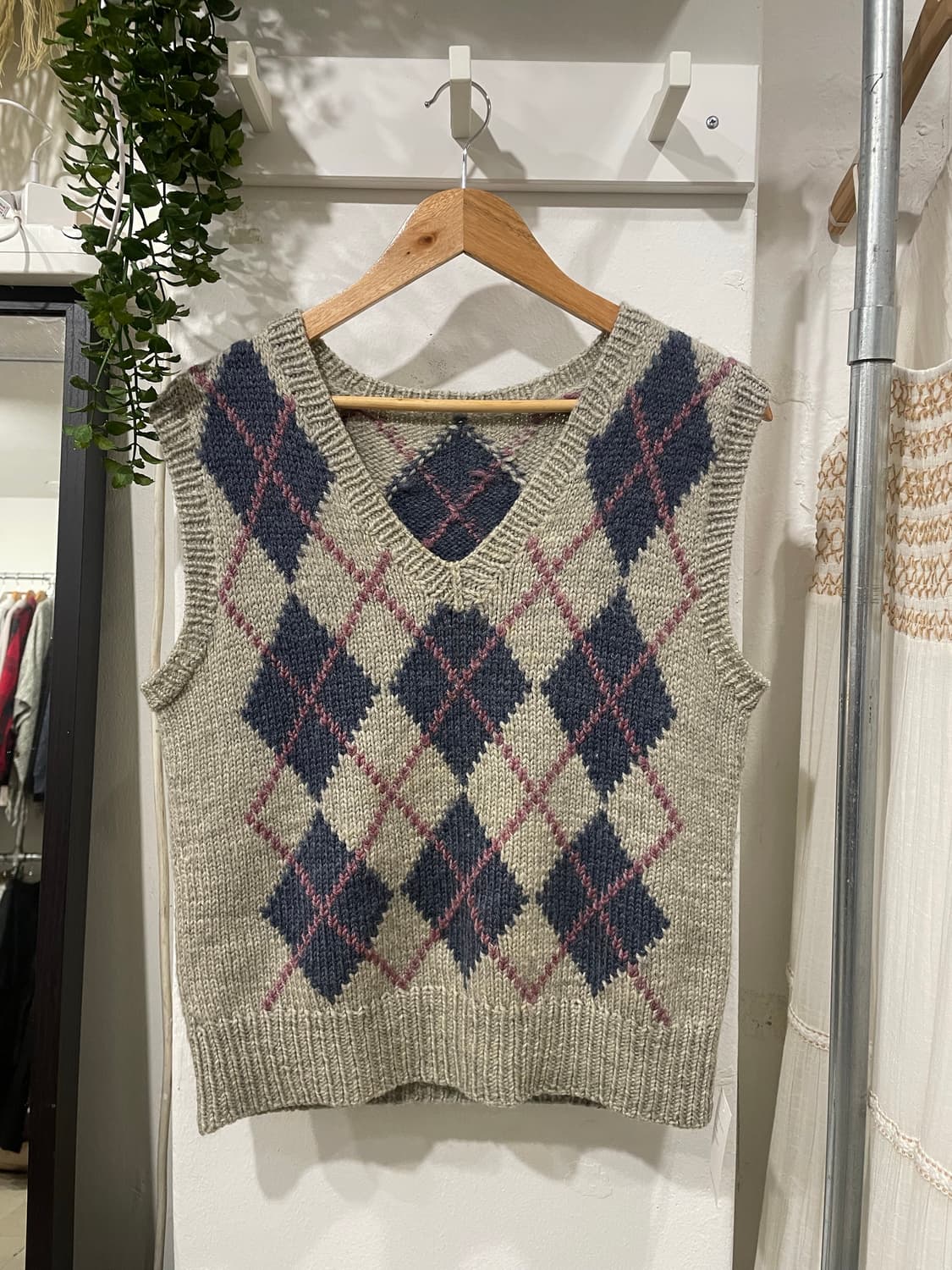 grape check shirt + vest set 상품이미지7