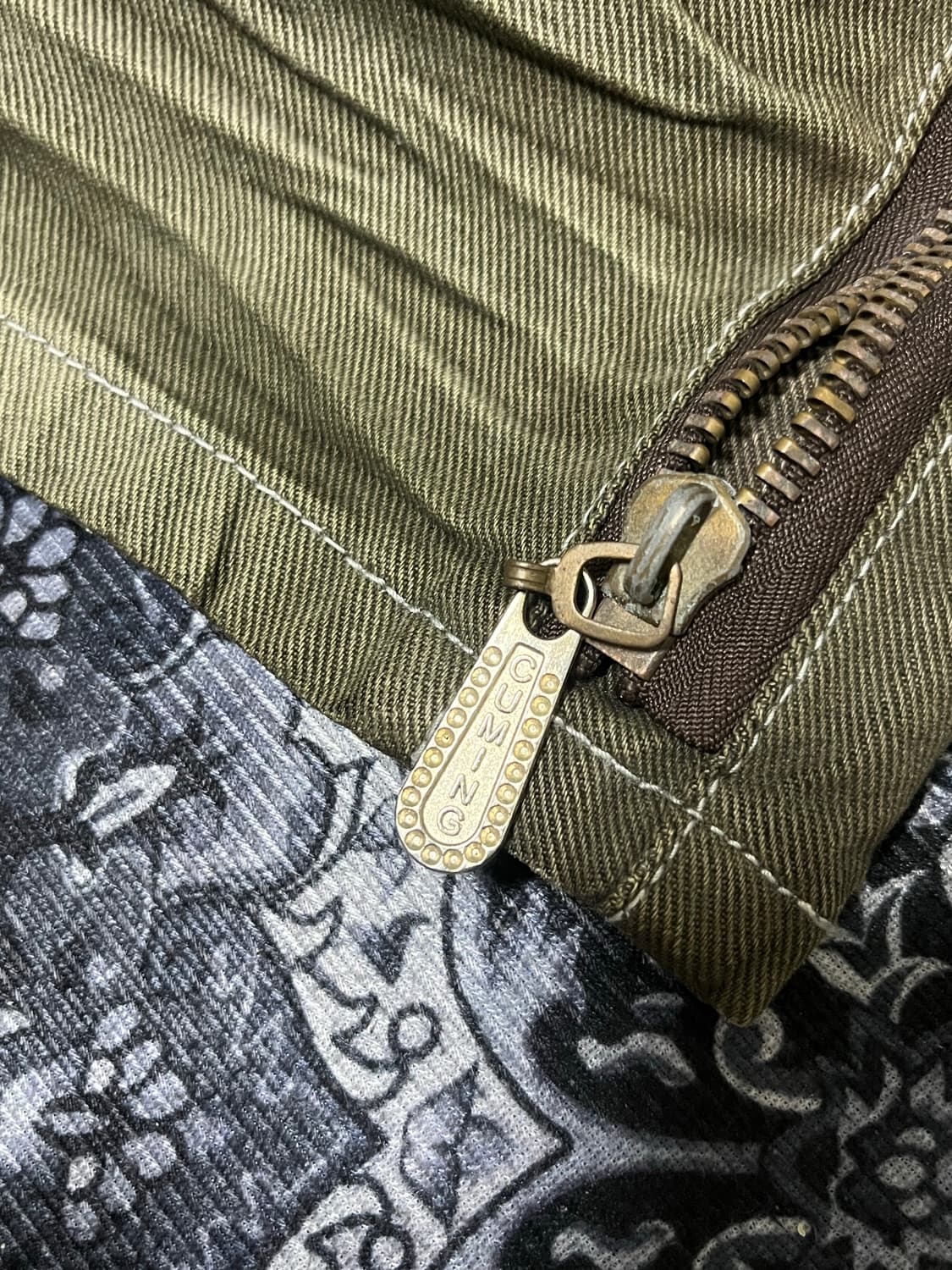 Lilini 카키 사이드 지퍼 디테일 미니스커트 28 상품이미지4