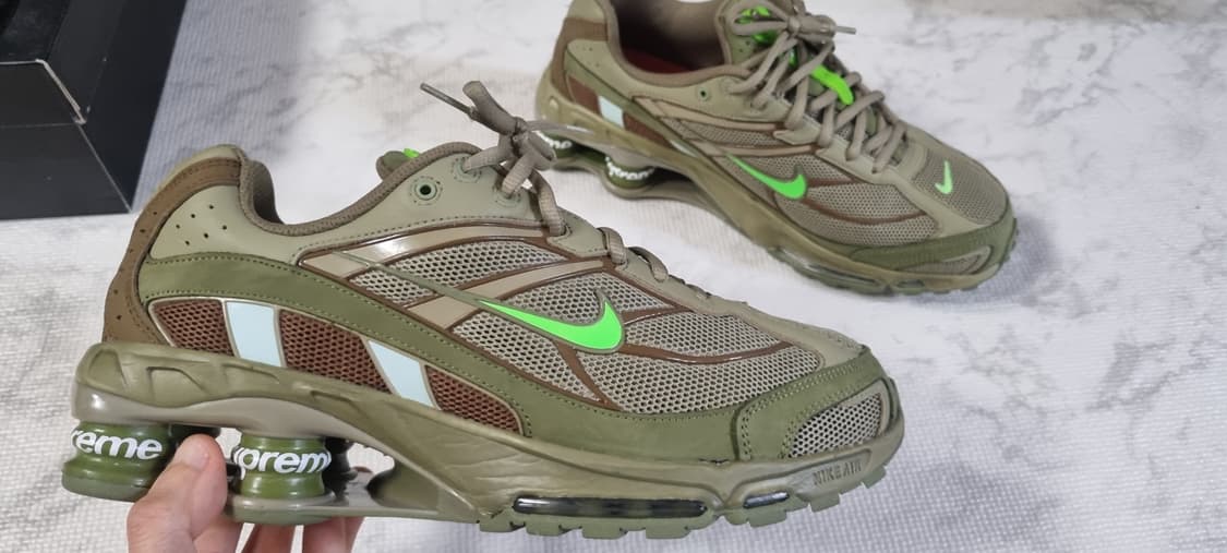 나이키 슈프림 샥스 라이디 2 sp 뉴트럴 올리브 285 상품이미지4