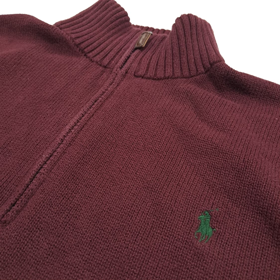 CN839 2XL 폴로 랄프로렌 버건디와인 하프집업 긴팔 니트 스웨터 상품이미지5