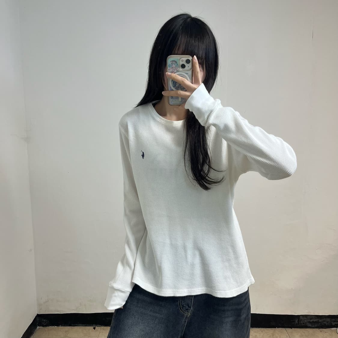 Polo waffle long sleeve 상품이미지1