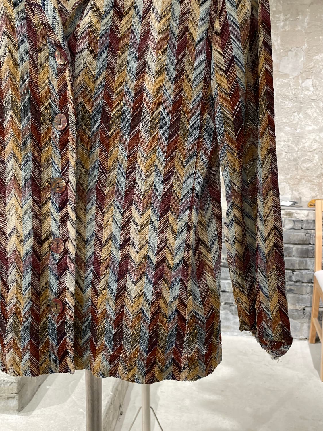 미쏘니 믹스 지그재그 버튼 레이온 카라 셔츠 상품이미지5