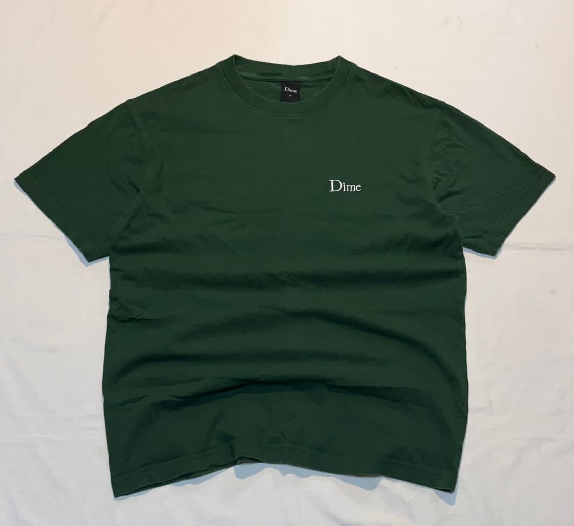 Dime 다임 스몰 자수로고 반팔 티셔츠 딥그린 상품이미지1