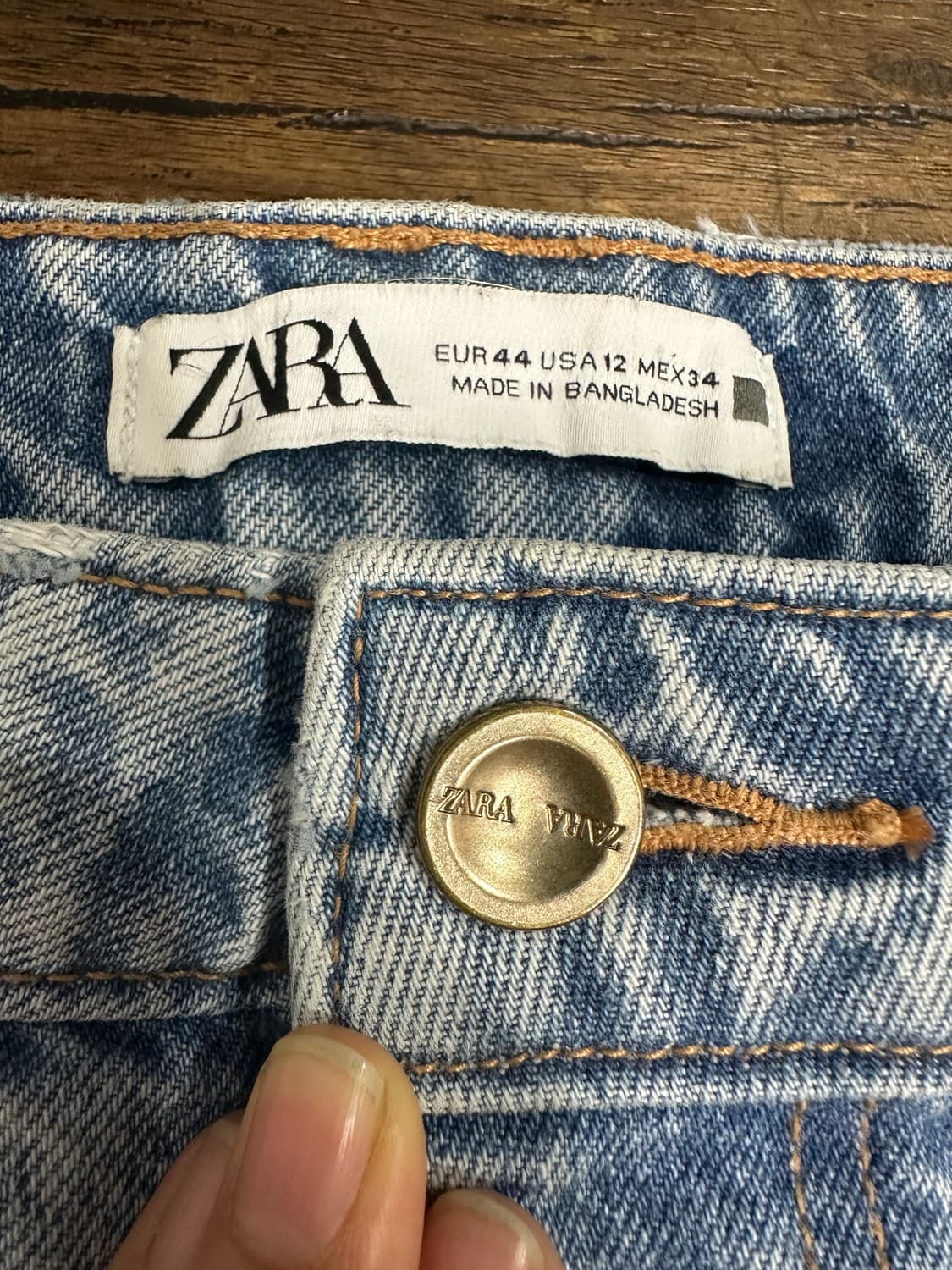 자라 ZARA 연청 데님 팬츠 허리34 세미와이드핏 워싱 청바지 상품이미지6