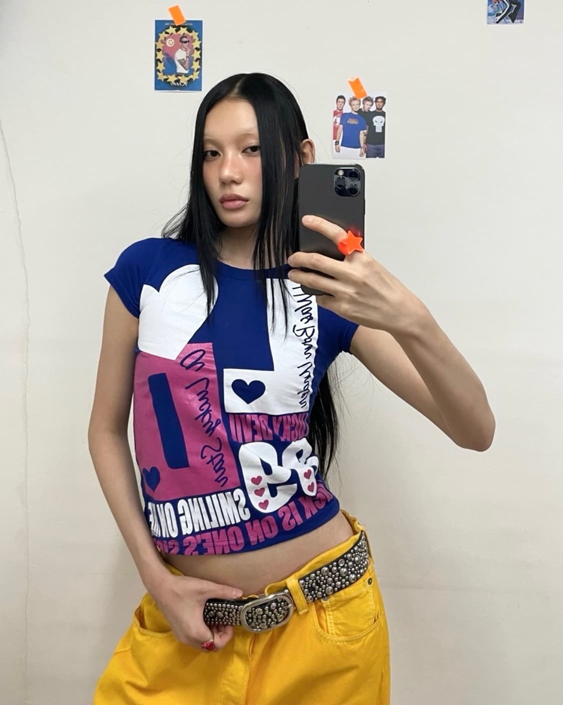 Retro Bold Lettering Blue T-Shirt  상품이미지1