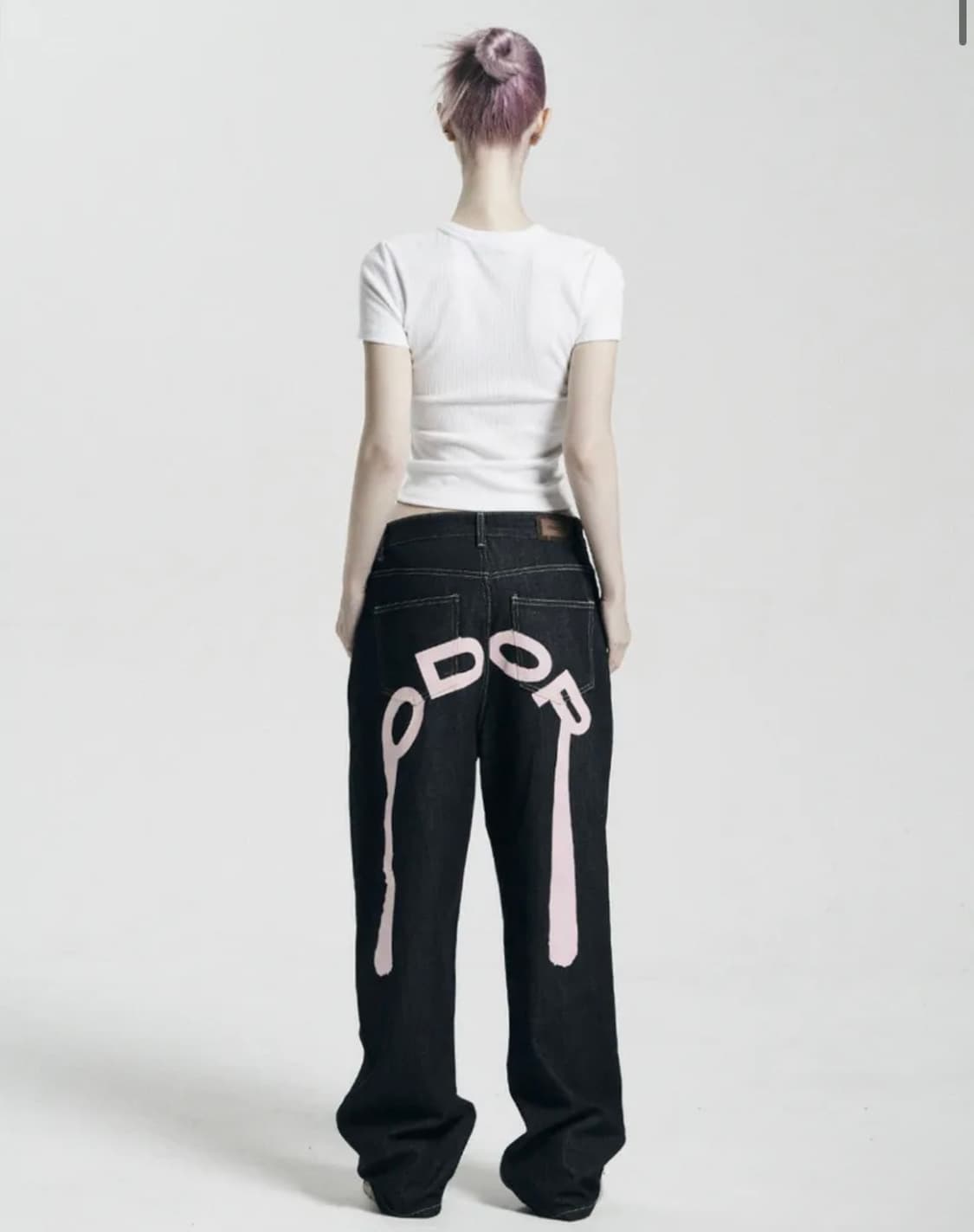 ODOR Logo drop denim in pink size 2 상품이미지1