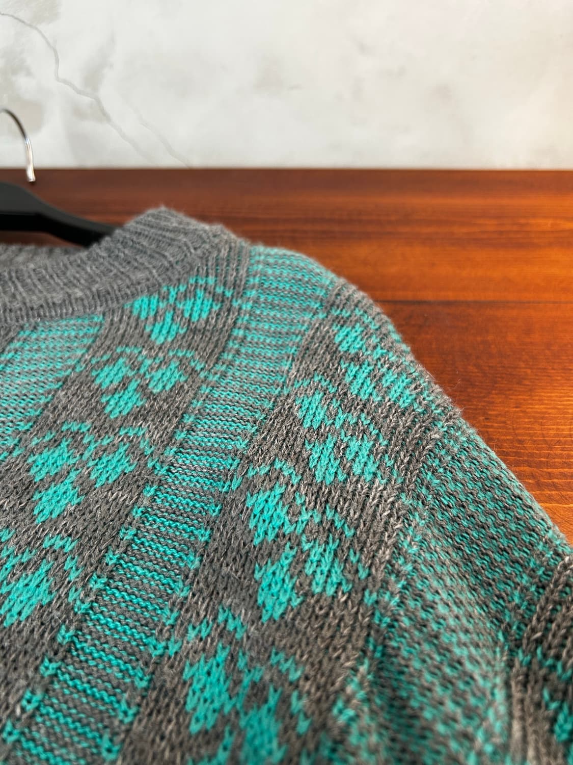 그레이 민트 오버핏 니트  상품이미지3