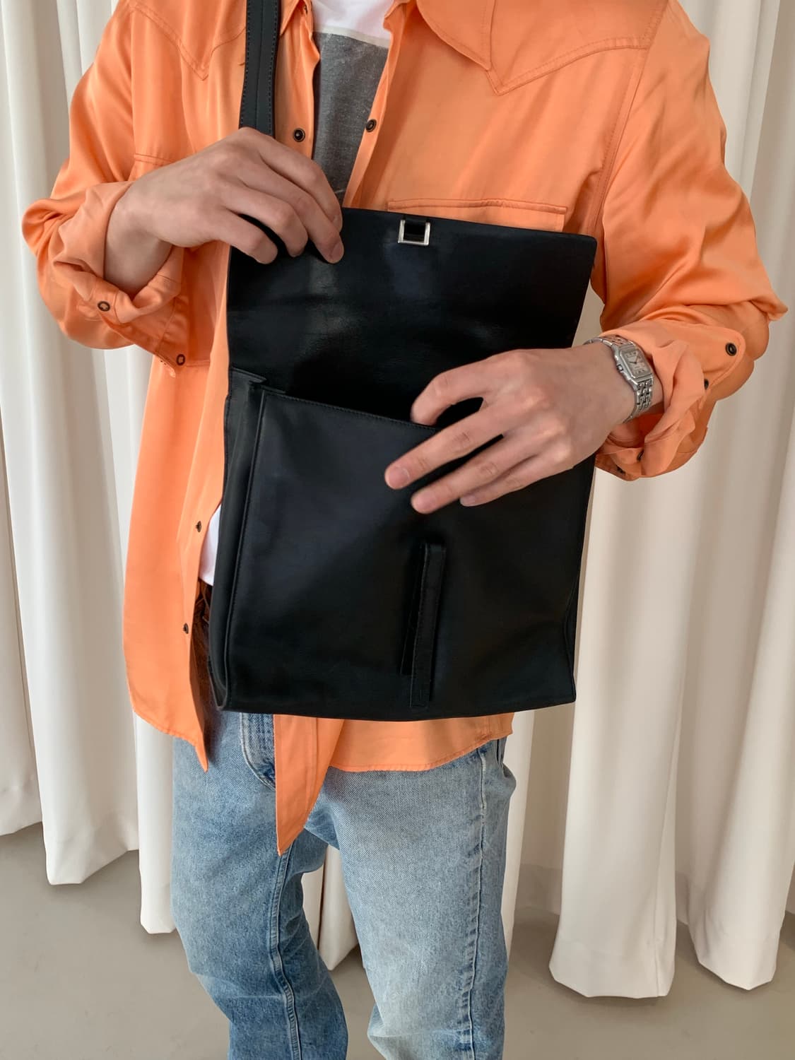 90's "PRADA" Leather Cross Bag (rare) 상품이미지2