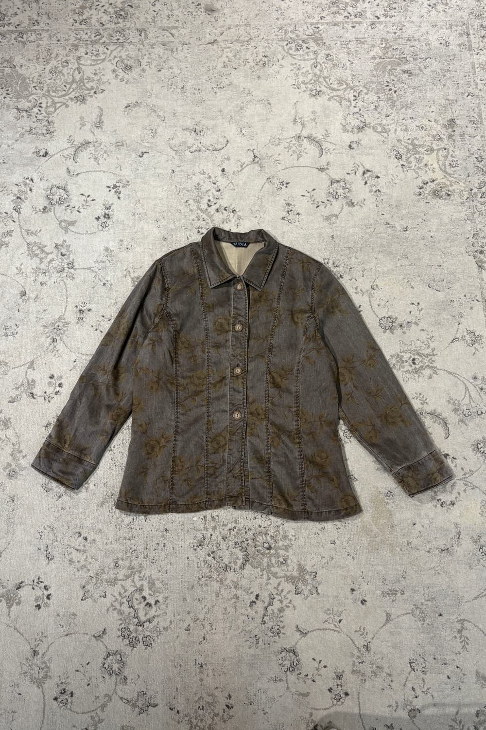 Ethnic Pattern Button-Up Shirt Jacket 상품이미지5