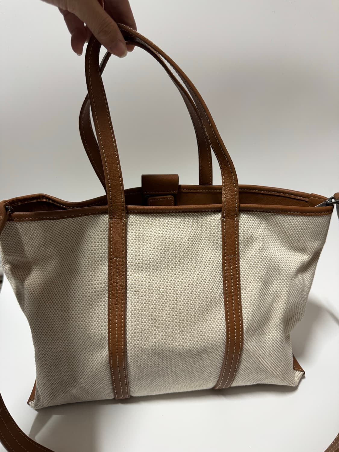 루즈앤라운지 아이보리 캔버스 토트백 상품이미지6