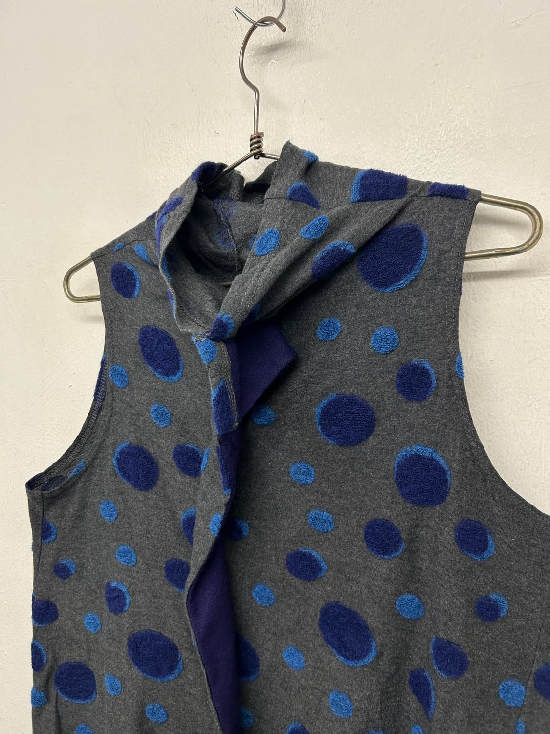 일본 빈티지 비대칭 도트 베스트 상품이미지3