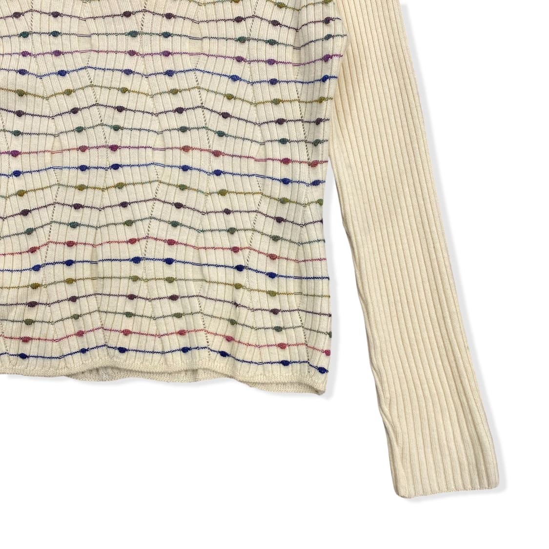 Beige high neck Multi  Knitwear Top 상품이미지4