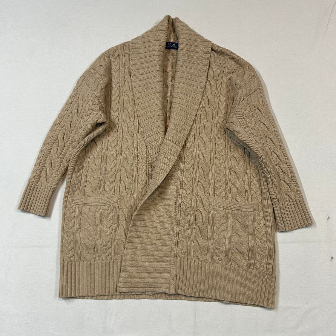XS) 폴로 랄프로렌 울 캐시미어 블렌드 케이블 니트 가디건 상품이미지1
