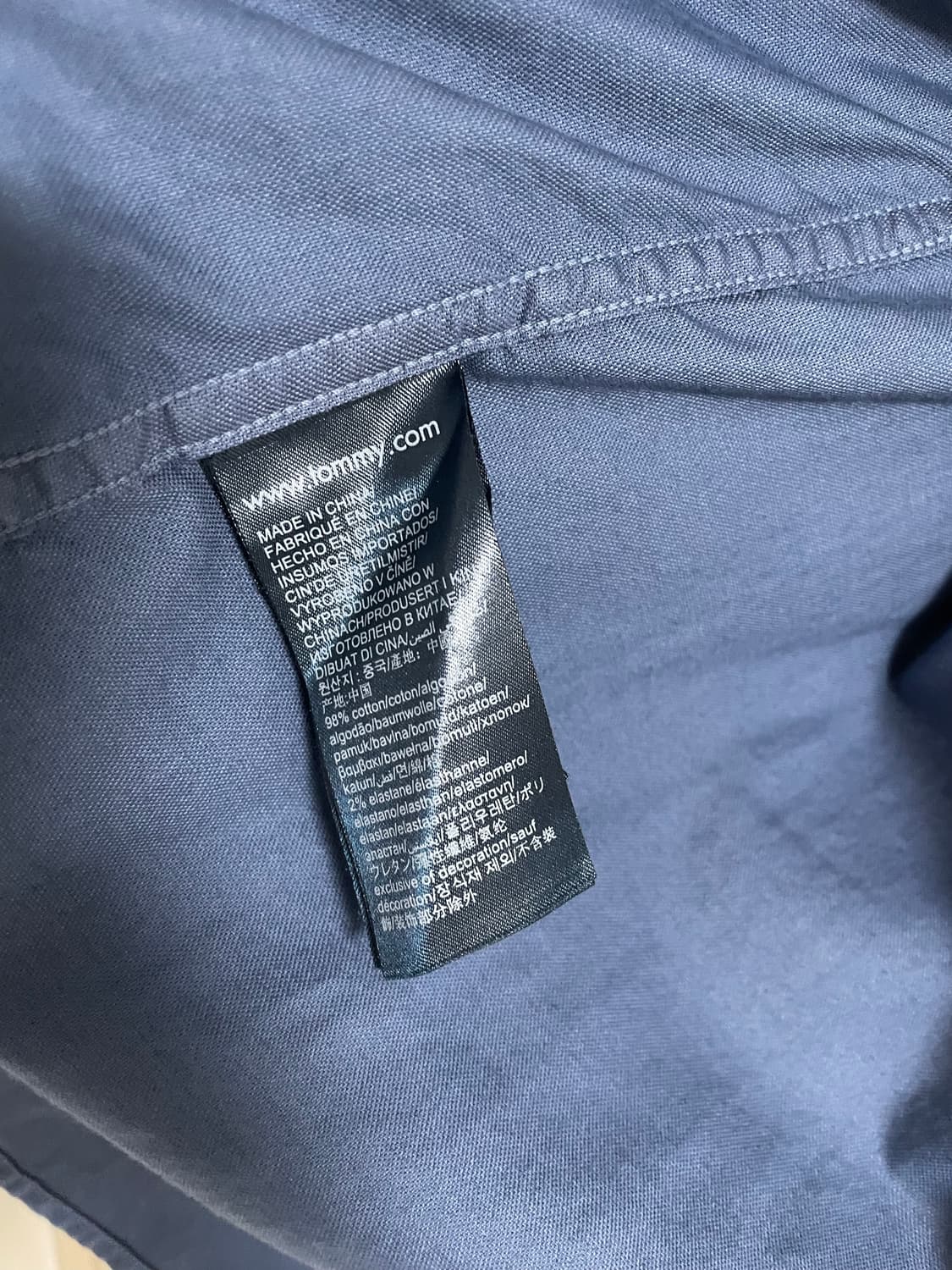 [M]타미힐피거 가먼트다이 셔츠 블루 상품이미지4