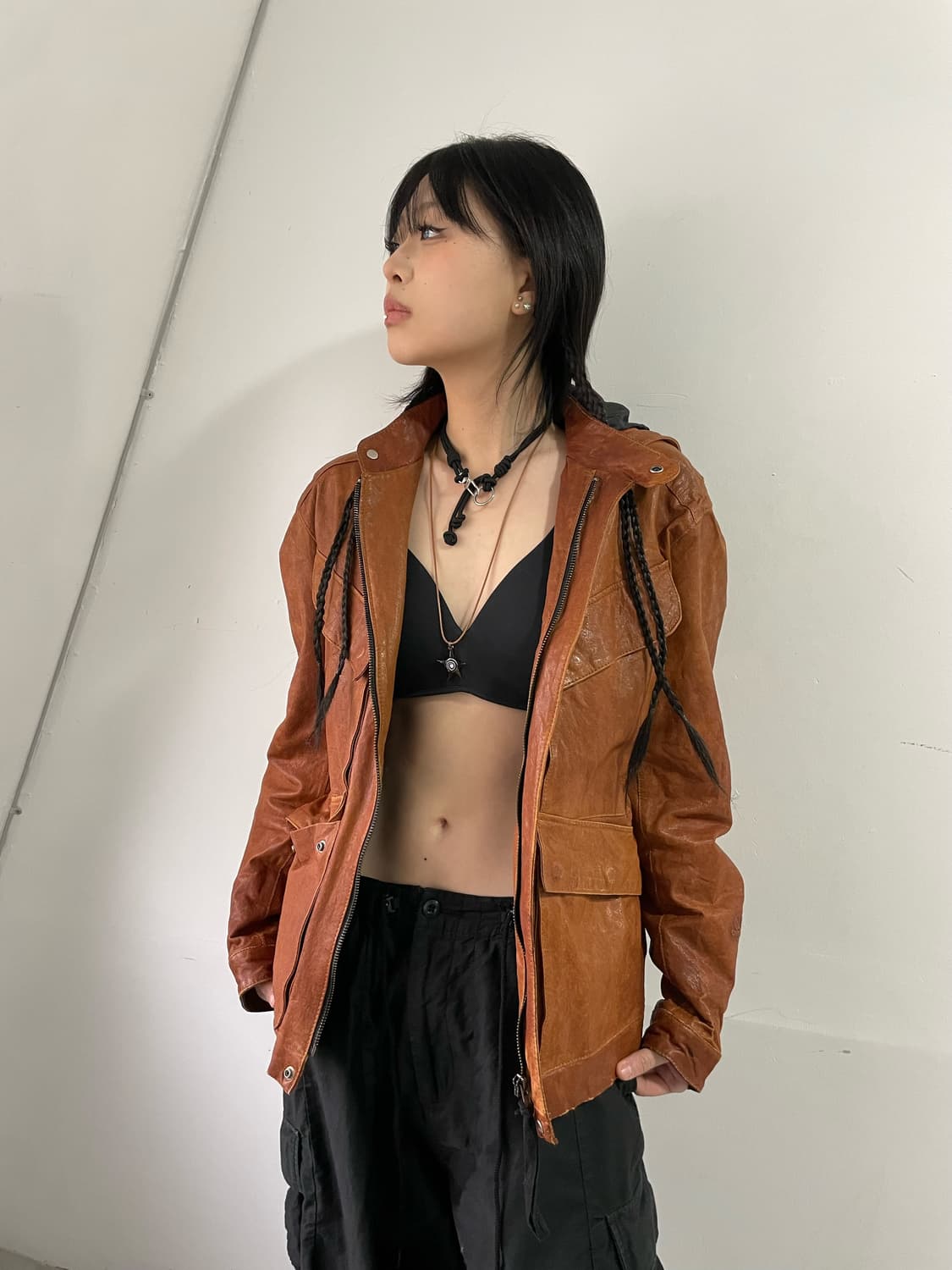 CP company 가죽 고글 자켓 상품이미지4